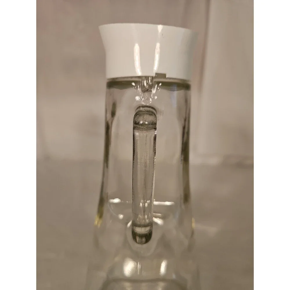 Vintage Glass Jug with Plastic Screw Lid and glass handle 10